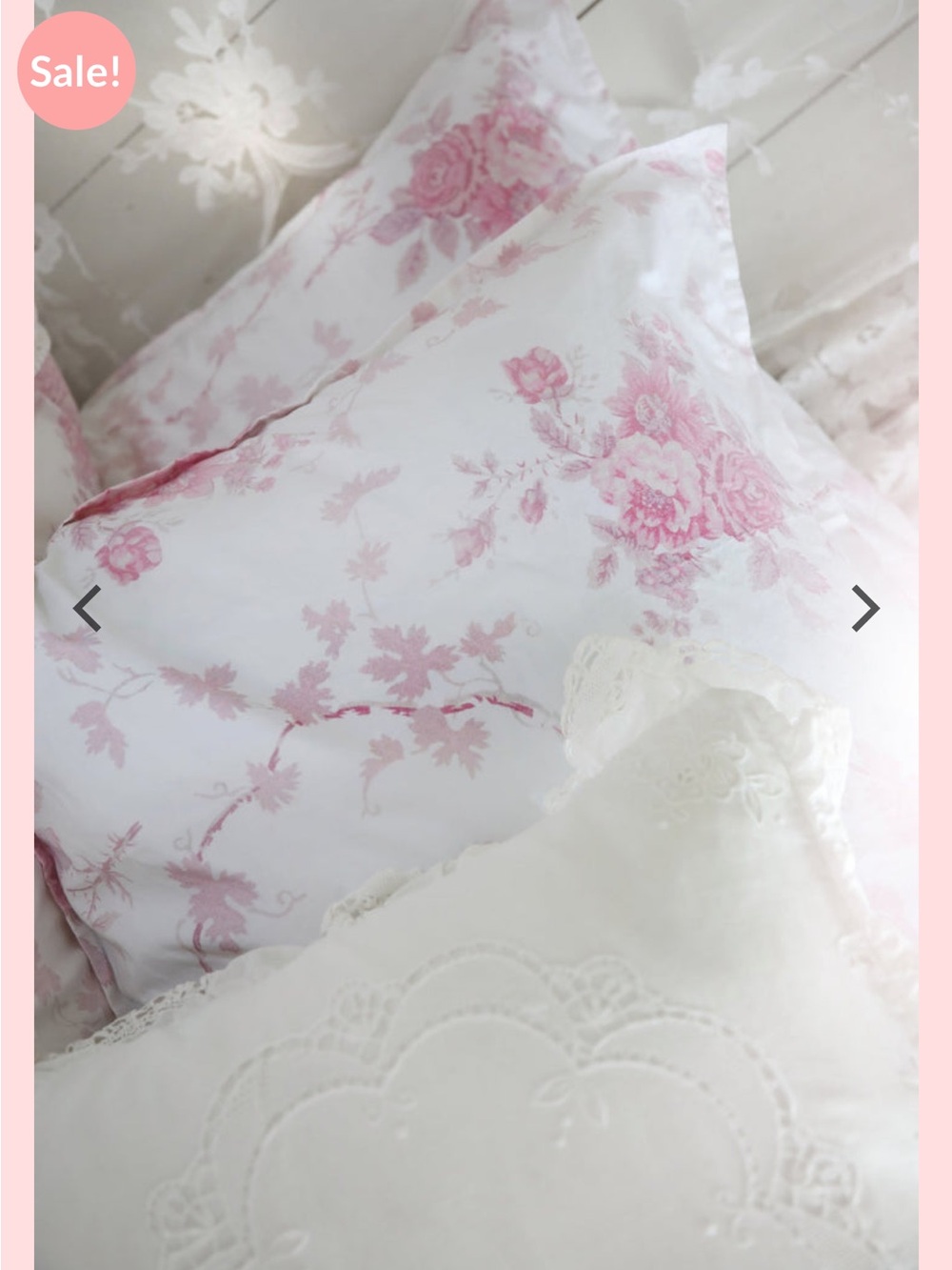 LoveShackFancy Pink Floral Cotton Duvet and Sham - TWINXL / TWIN - Picture 4 of 7